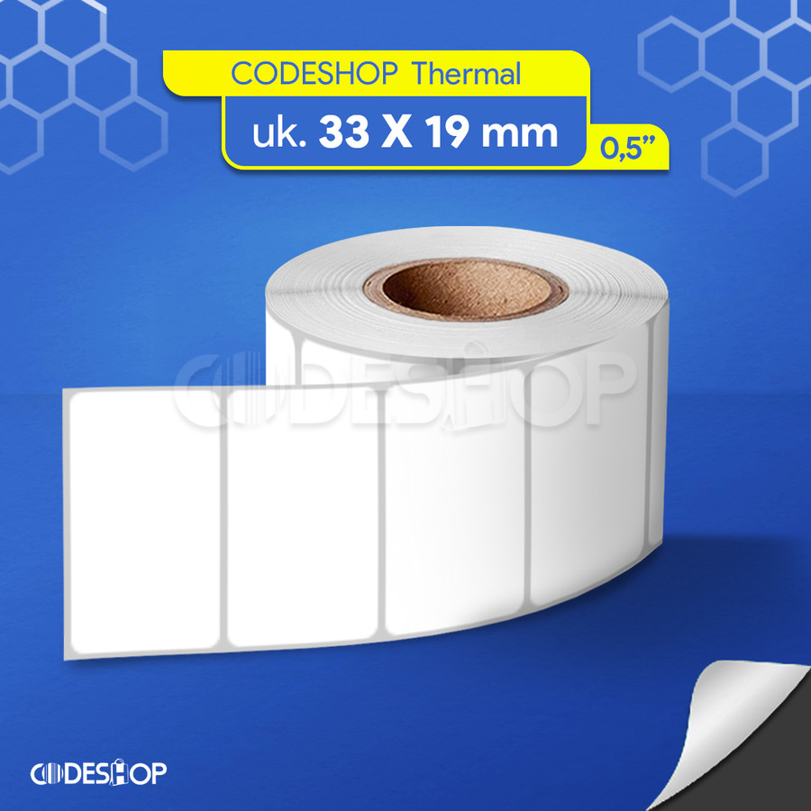 

Codeshop Stiker Label Barcode 33 x 19 mm Thermal Core 0,5" isi 420 Pcs