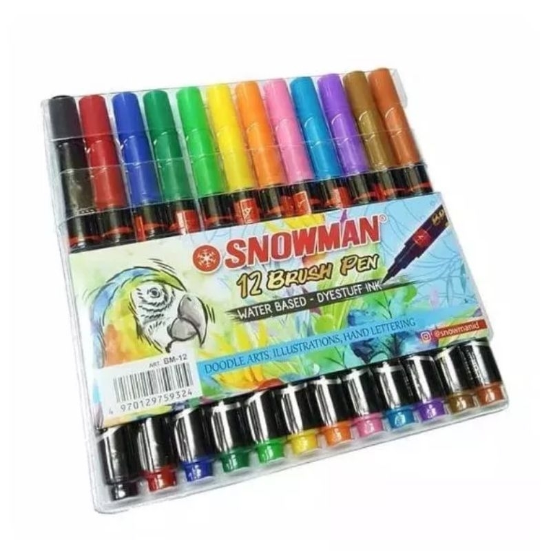 

[ MURAH ] SNOWMAN BRUSH PEN 12 WARNA BM-12