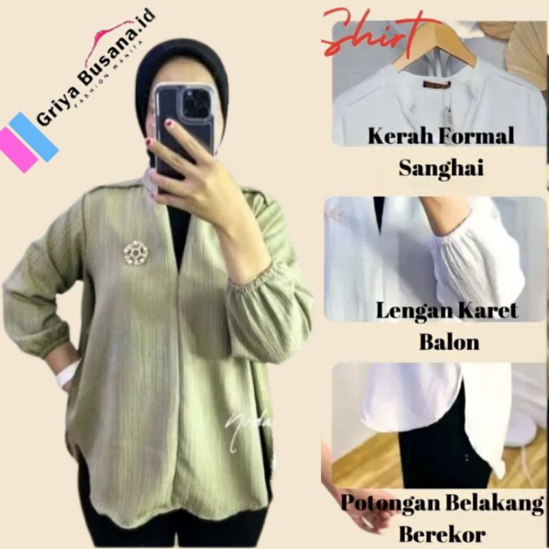 Baju Atasan Wanita Design Baru Outer Livia Lady Crush Korean Style Kemeja Kekinian