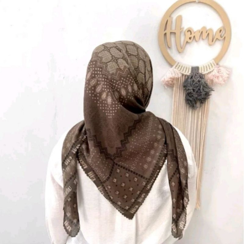 Kerudung Hijab Segiempat Voal Premium Terbaru Motif Melati/ Jilbab Lasercut Motif Kekinian