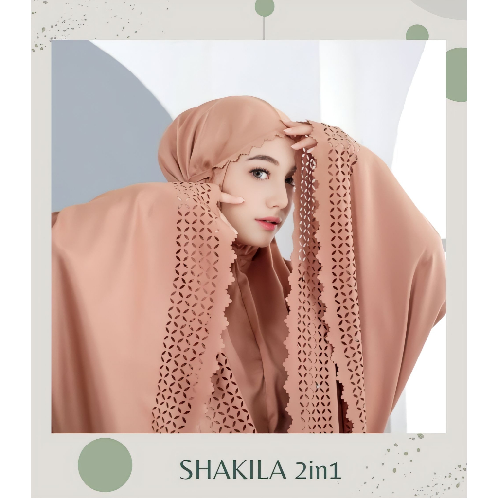 Mukena Dewasa SHAKILA 2in1 Laser Cut Original By Almahira