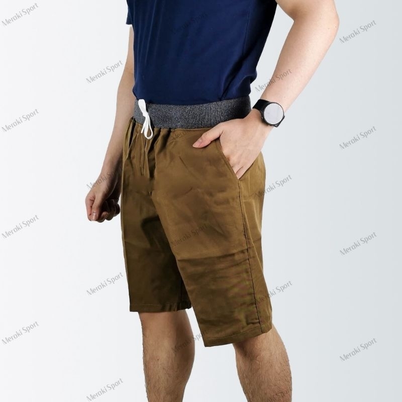 Celana Pendek Pria Chino Dewasa Cowok Surfing Distro Rib Casual Polos