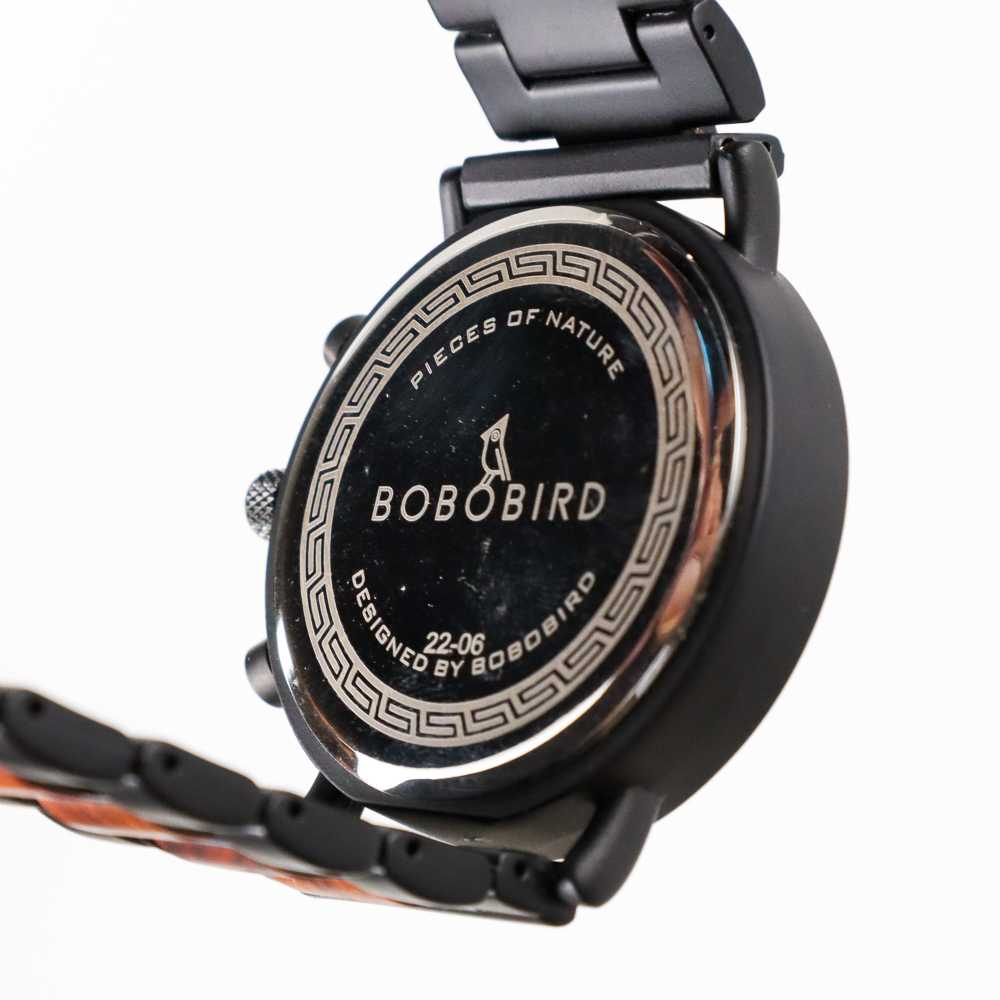 BOBO BIRD Midnight Black Jam Tangan Kayu Chrono Pria - WP09