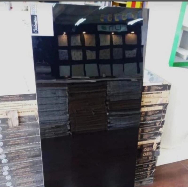 Granit lantai 60x120 hitam polos glosy. list. plin dinding