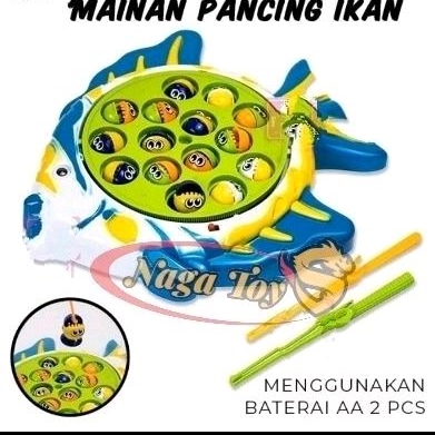 Mainan anak Pancingan Ikan Baterai Fishing Game Besar