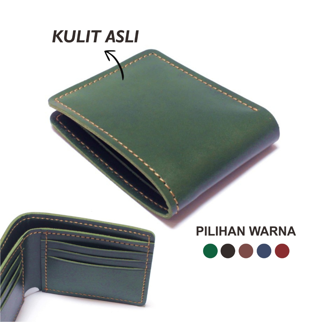 Dompet Pria Kulit Sapi Asli Model Lipat - Bifold Wallet Basic