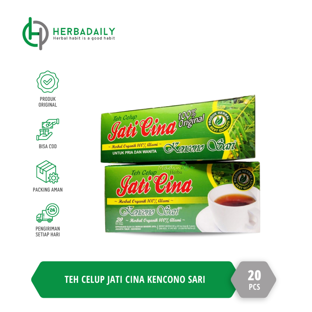 

Teh Celup Jati Cina Kencono Sari Herbal Pelangsing Alami (20 Kantung Teh)