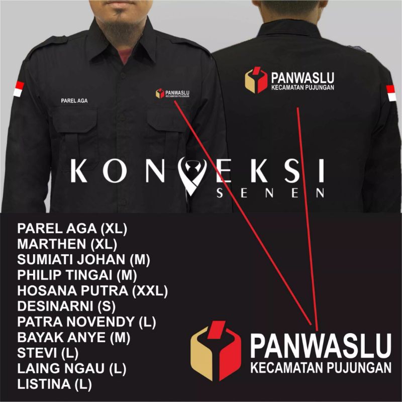 Big Size kemeja PANWASLU full bordir | seragam panwaslu bawaslu