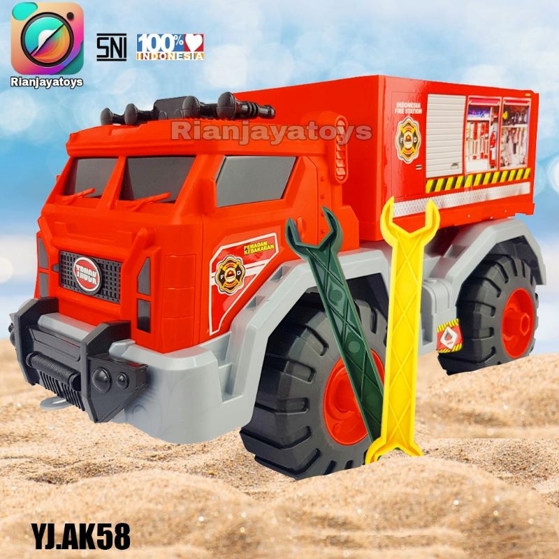 [UKURAN JUMBO] Mainan Mobil Truk Tarik - Mainan Mobil Truk Box Tentara/Damkar/sayur Ukuran Besar Jum
