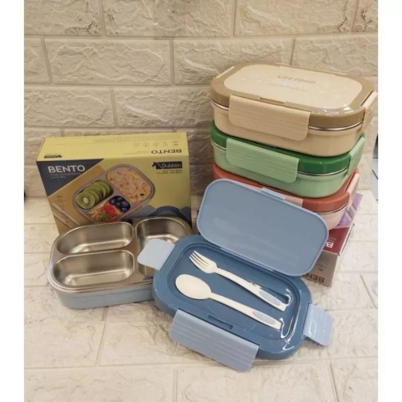 DUBBLIN BENTO LUNCH BOX KOTAL BEKAL 3 SEKAT STAINLESS STELL PREMIUM