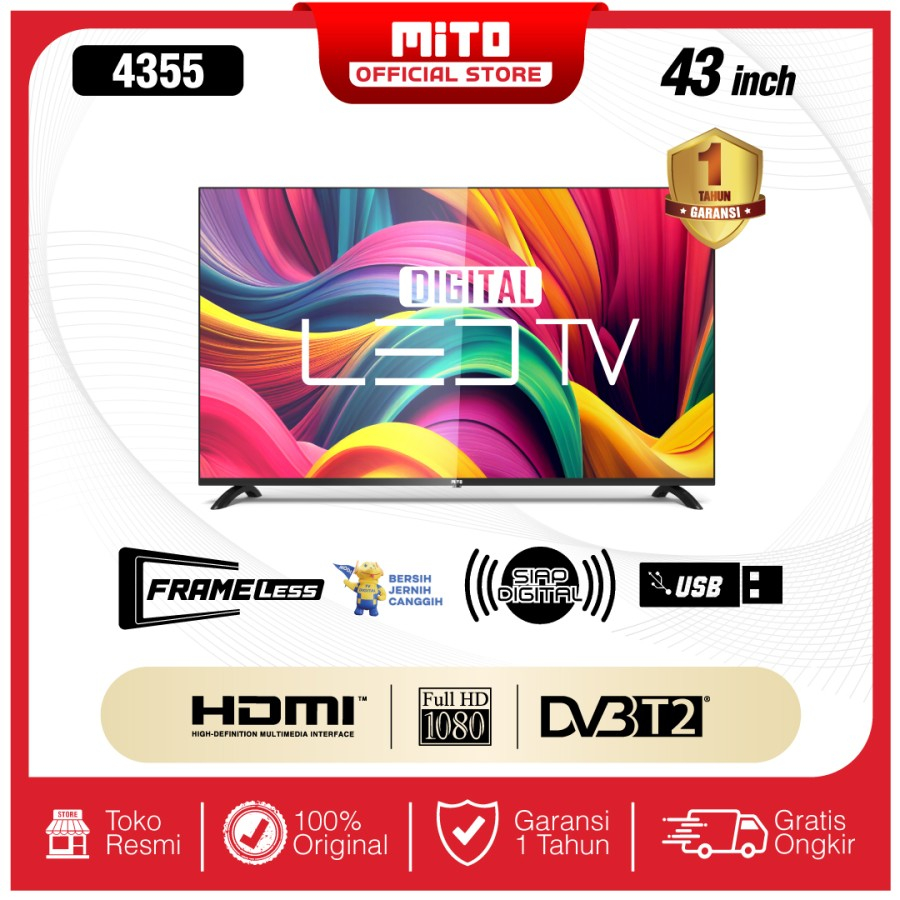 MITO Digital LED TV 4355 Full HD 43 Inch PRODUK TERBARU!!!