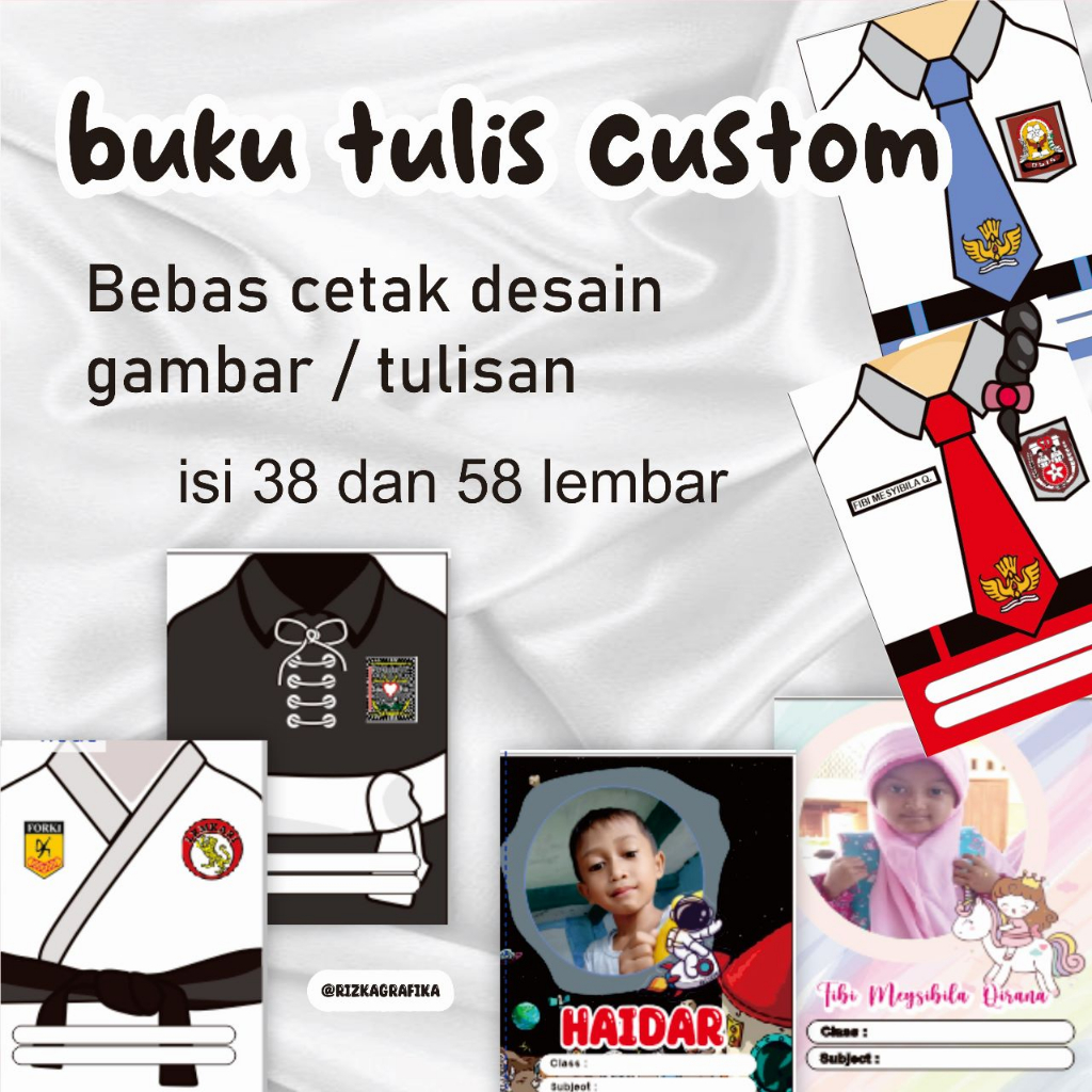 

[5 PCS ] BUKU TULIS CUSTOM NAMA GAMBAR