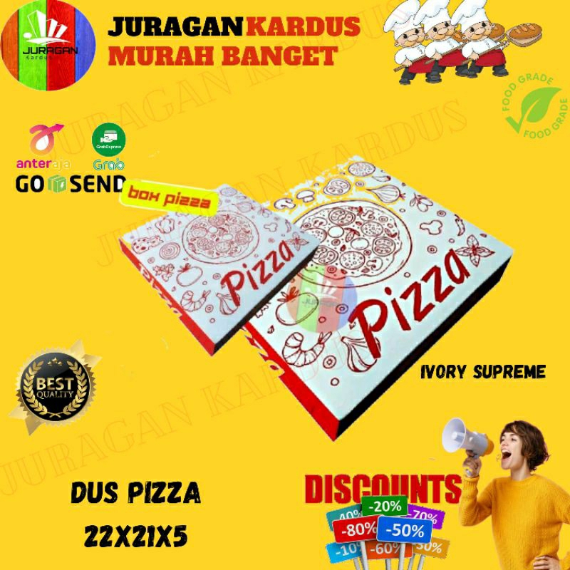 

Box/Dus pizza duplek cetak 1pcs/dus pizza/kemasan pizza/kardus pizza