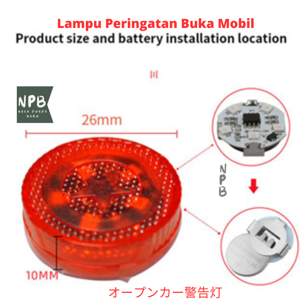 Wireless LED Light Door Warning Safety - Lampu Peringatan Buka Mobil