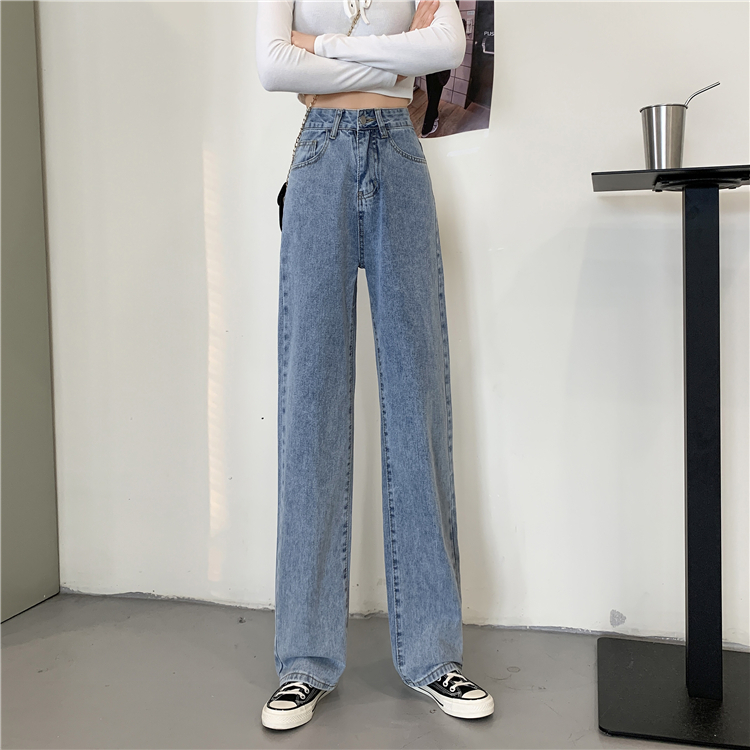 Celana Jeans Retro High Waist Jeans Korean Style  Celana Kulot Kasual Pants