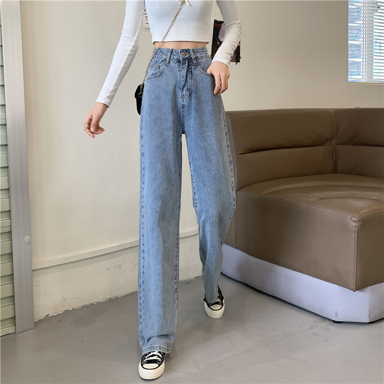 Celana Jeans Retro High Waist Jeans Korean Style  Celana Kulot Kasual Pants