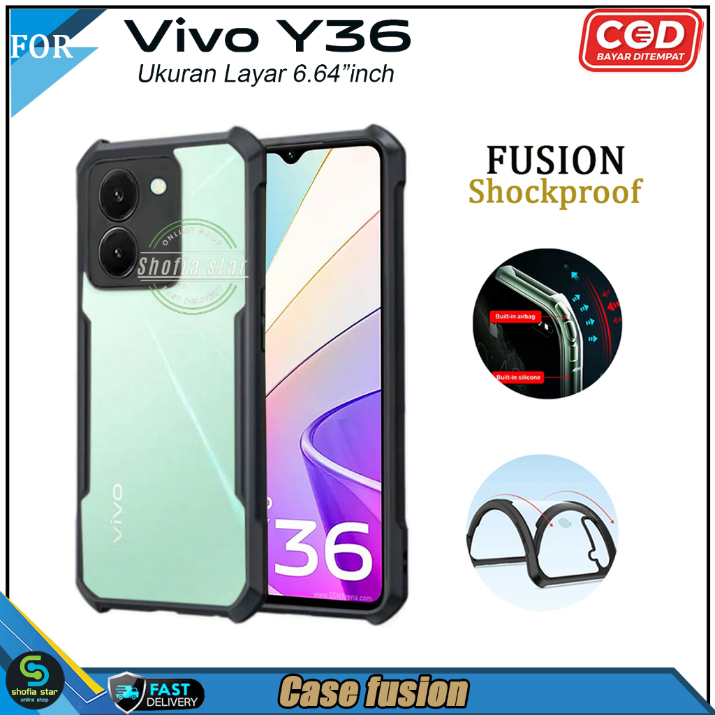 Case Vivo Y36 Softcase Fusion Shockproof Transparan Casing