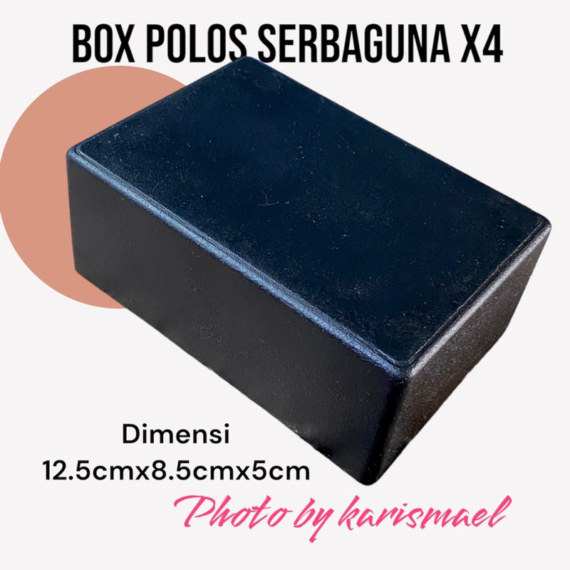 BOX POLOS HITAM SERBAGUNA BOX PROJECT PVC TEBAL X4