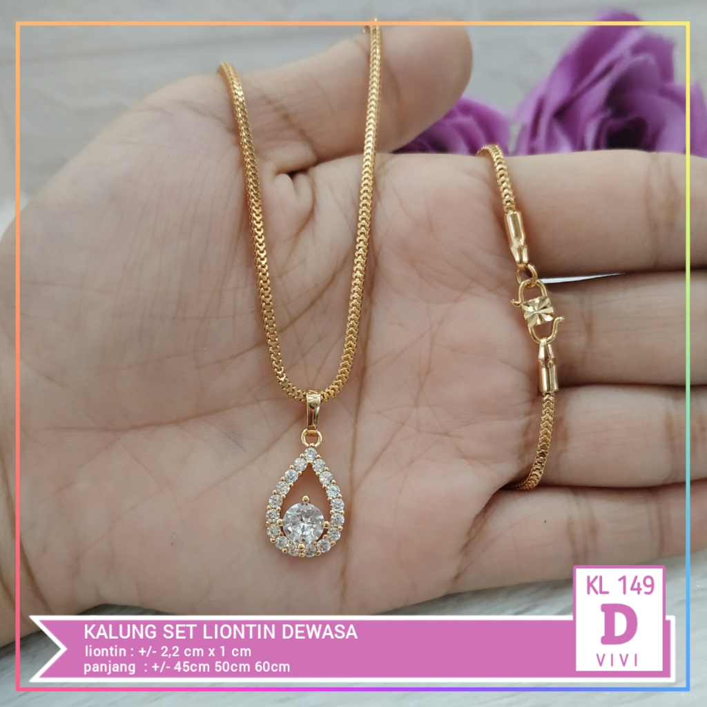 Kalung xuping kalung dewasa full permata oval perhiasan lapis emas gold KL 149