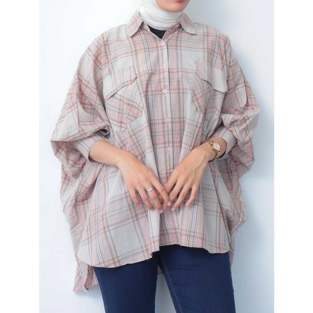 Kemeja Flanel Batwing Oversize - 2201.02.123