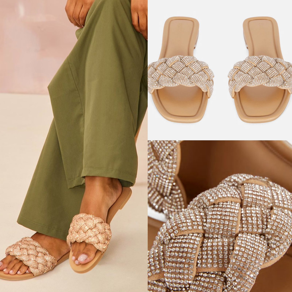 NV studed flat sandals