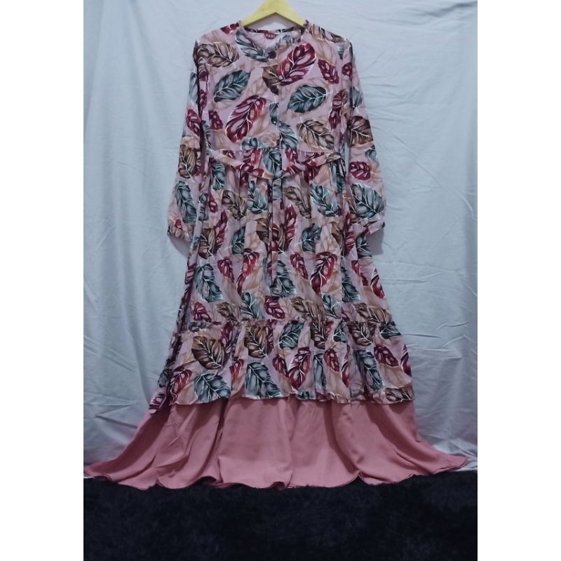 Gamis Taris Busana wolfis premium motif janda bolong