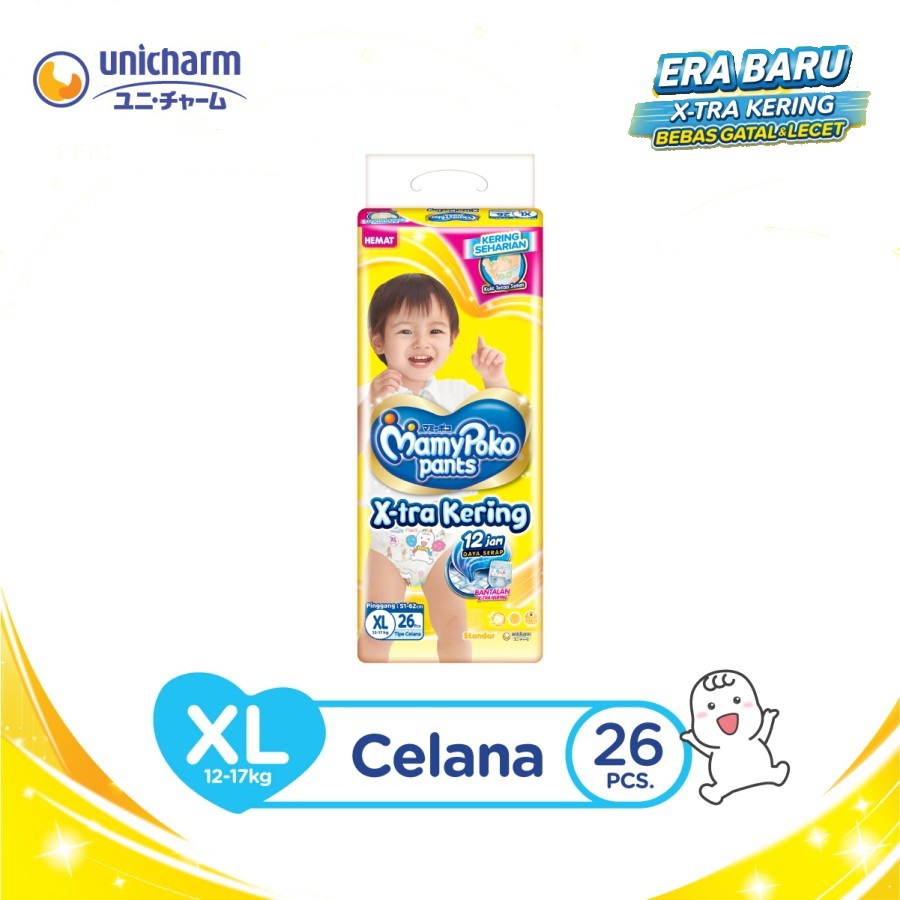 MamyPoko Pants X-tra Kering Popok NB44/S38/M32/L28/XL26