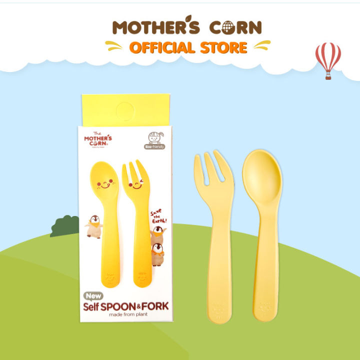 Mothers Corn Self Training Spoon And Fork Set