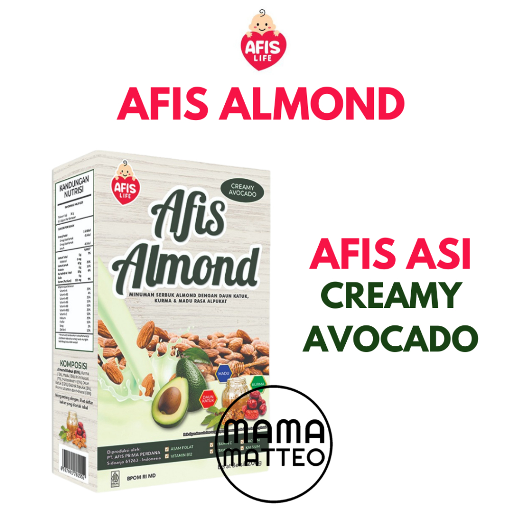 SUSU AFIS ALMOND / Pelancar ASI Booster / Kacang Almond Daun Katuk Kacang Hijau Kedelai 200gr / AFIS BANDUNG