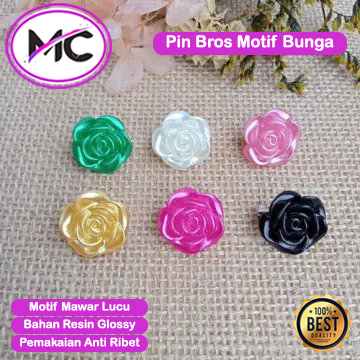 Peniti Hilbab Dagu Premium Motif Bunga Pin Bros Jilbab Lucu Murah