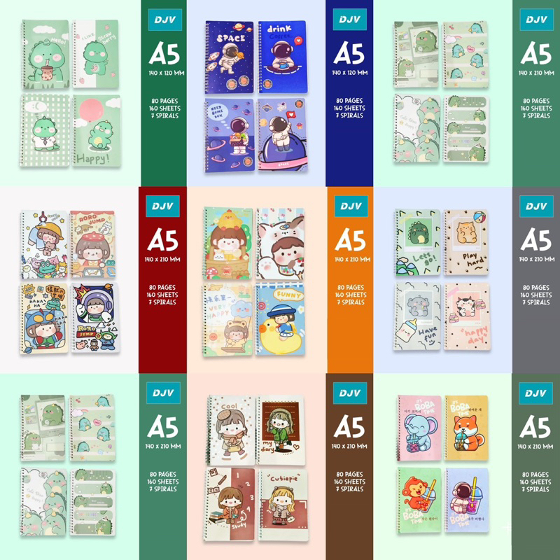 

Buku Tulis Spiral Ring A5 Gambar Lucu 80 Lembar - Buku Notes Catatan Journal Binder A5 Ring Gambar lucu 60 Lembar