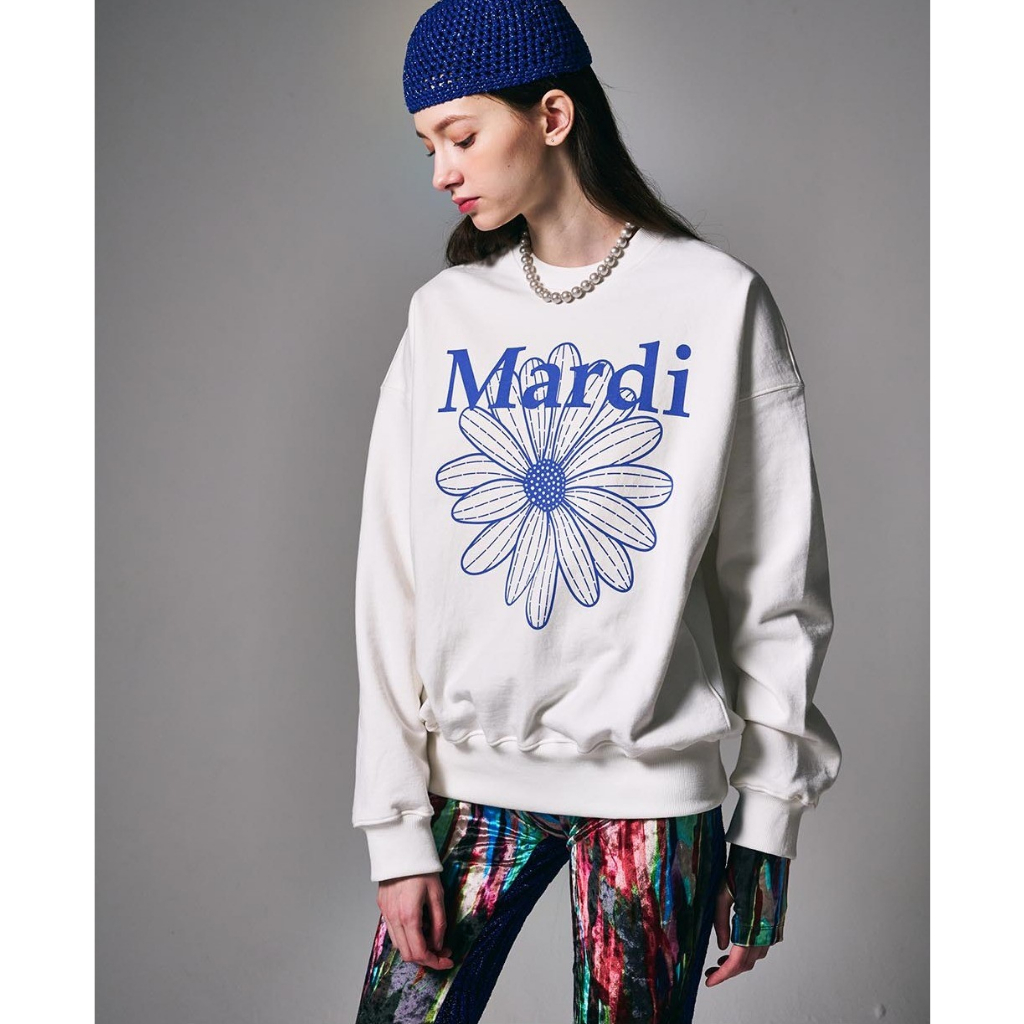 SWEATSHIRT FLOWER MARDI (WHITE VIVID BLUE)