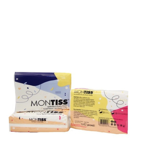 Tisu Wajah Montis 120s 2ply /  Mini Facial Tissue Montiss 120 Sheets 2 Ply