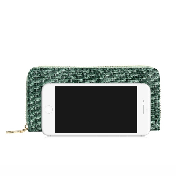 DOMPET PANJANG WANITA KOREA KEKINIAN PREMIUM IMPORT KULIT RESLETING HIJAU KARTU UANG KOIN BRANDED WA743G3 SANCERE CEWEK MURAH TERBARU SIMPLE LUCU FASHION BATAM