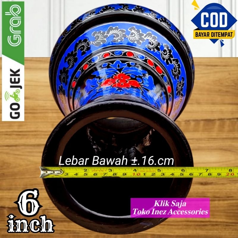 Darbuka Kayu Atau Gendang Mini 6 inch Hitam Biru Power Beat