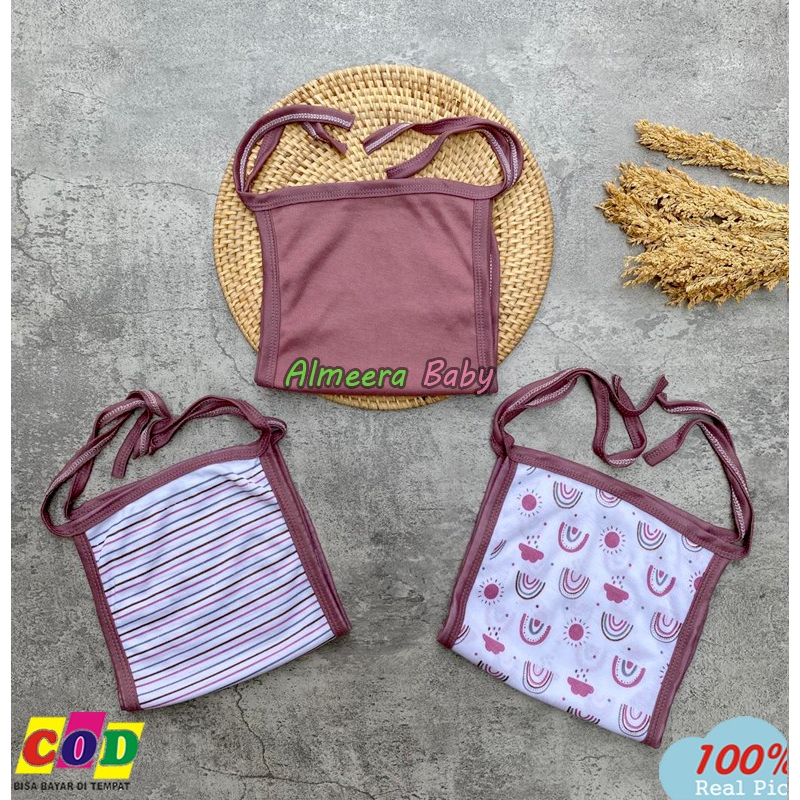 Isi 6 PCS / Isi 12 PCS Popok Bayi Baru Lahir Popok Tali Kain Cuci Ulang Seri Dusty Pink Usia 0-3 Bulan Almeera Baby and Kids