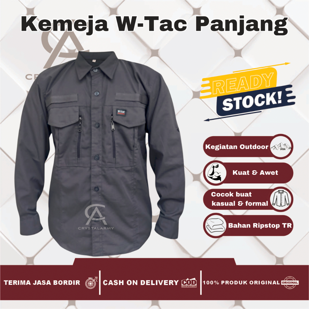 kemeja Tactical W-TAC tangan Panjang/Baju Tactical/kemeja Lapangan PDL