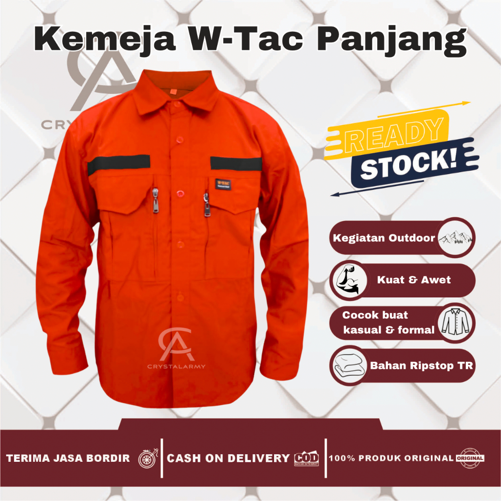 kemeja Tactical W-TAC tangan Panjang/Baju Tactical/kemeja Lapangan PDL