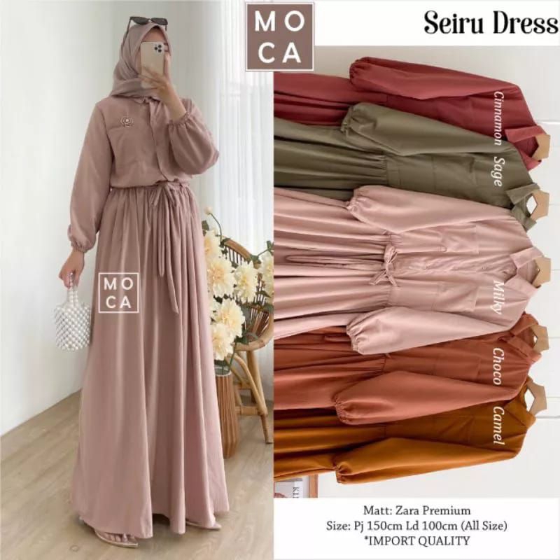 handayanishop26 || GAMIS SEIRU DRESS ORIGINAL BY MOCA DRESS matt ZARA PREMIUM