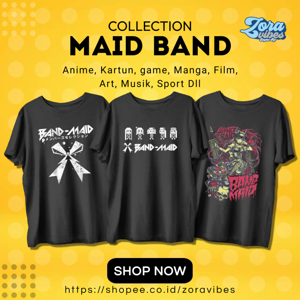 Tshirt Baju Kaos Distro Band Maid Jepang japan band