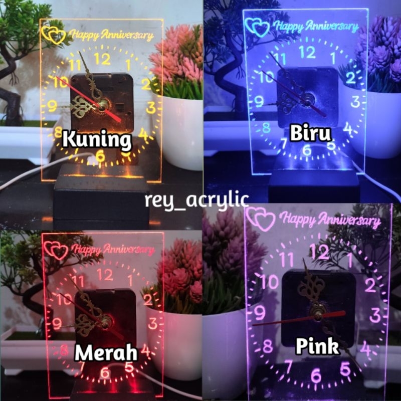 Hiasan kamar jam custom nama foto akrilik acrylic kado ultah ucapan selamat