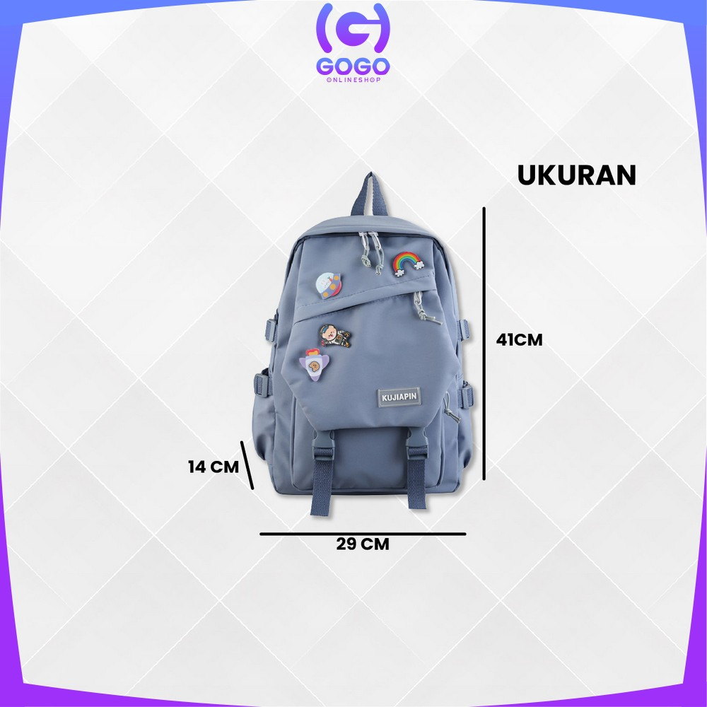 GOGO-T48 Tas Sekolah Anak Perempuan Tas Travelling Backpack Wanita / Tas Ransel Korea Wanita Fashion Backpack Tas Punggung Sekolah Stylish