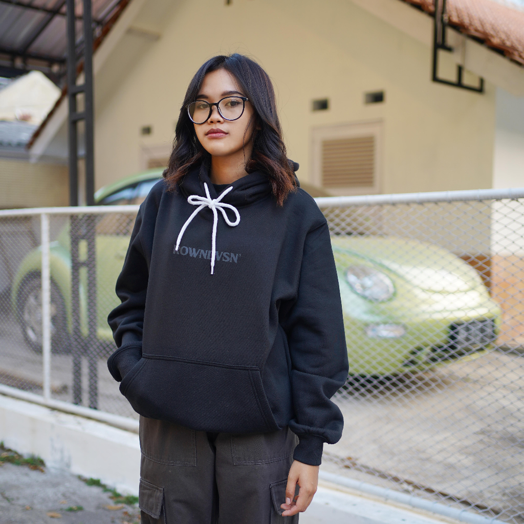 Rown Division Official Pullover Hoodie - Rowndvsn Jaket Malvix Black