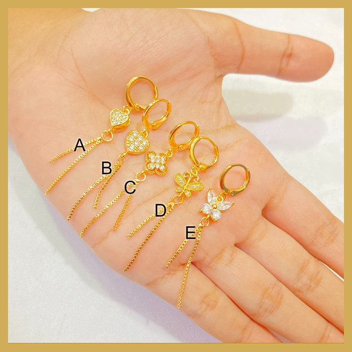 TERBARU Anting Lapis Emas Anting Xuping Dewasa Jurai Panjang Wanita Impor Korean Style