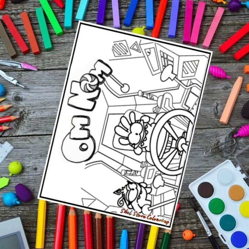 

Kertas Mewarnai Gambar Anak Tema Om Nom V2 / Kertas Gambar (10 Lembar Gambar)