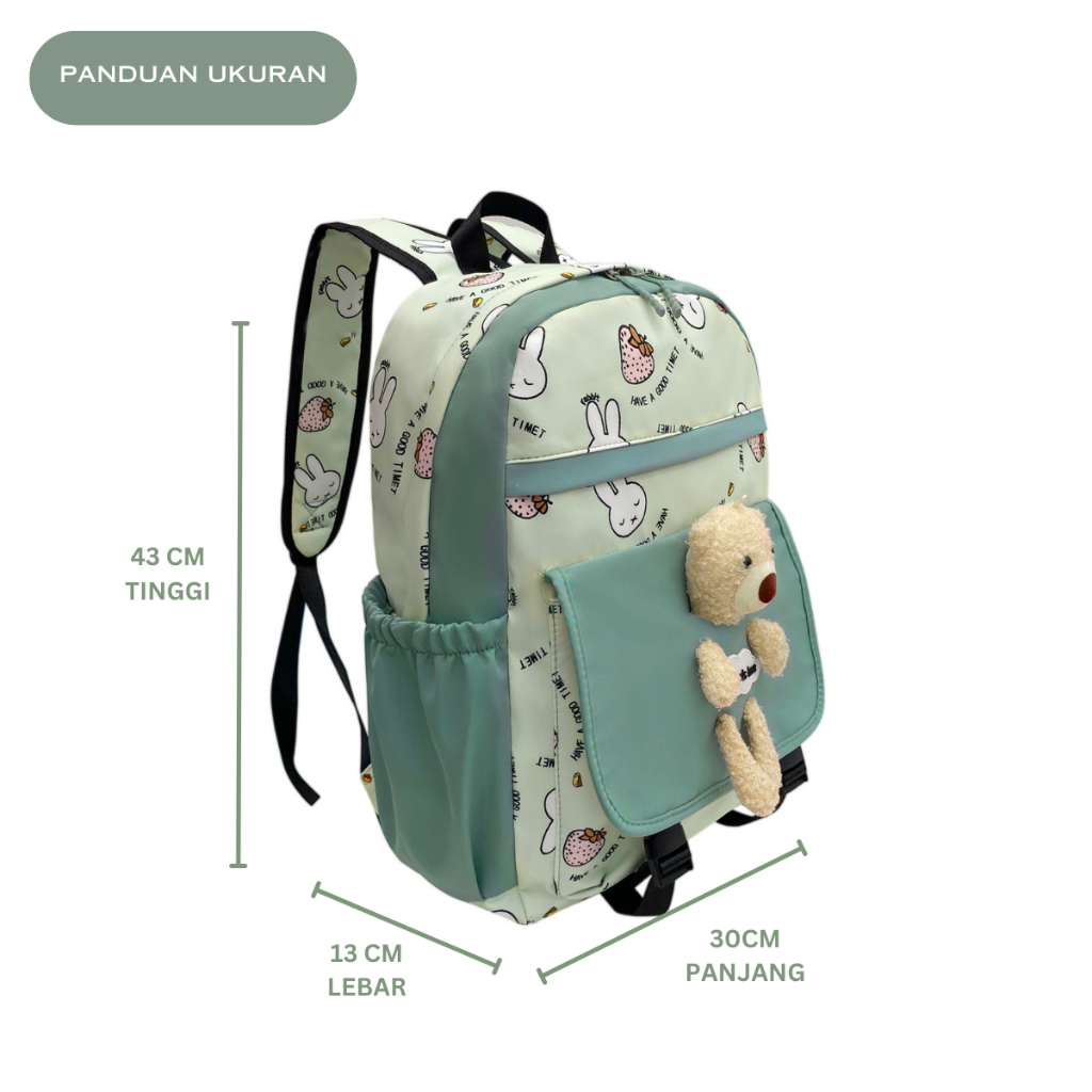 Tas Ransel Sekolah CLOUDS' LOVE 5022 Backpack Remaja Muat Laptop 16inch Bahan Anti Air WATCHKITE WKOS