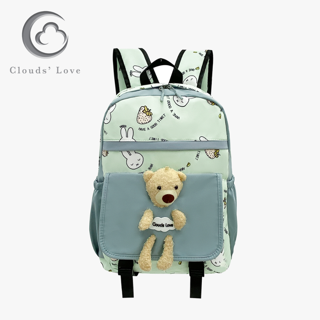 Tas Ransel Sekolah CLOUDS' LOVE 5022 Backpack Remaja Muat Laptop 16inch Bahan Anti Air WATCHKITE WKOS