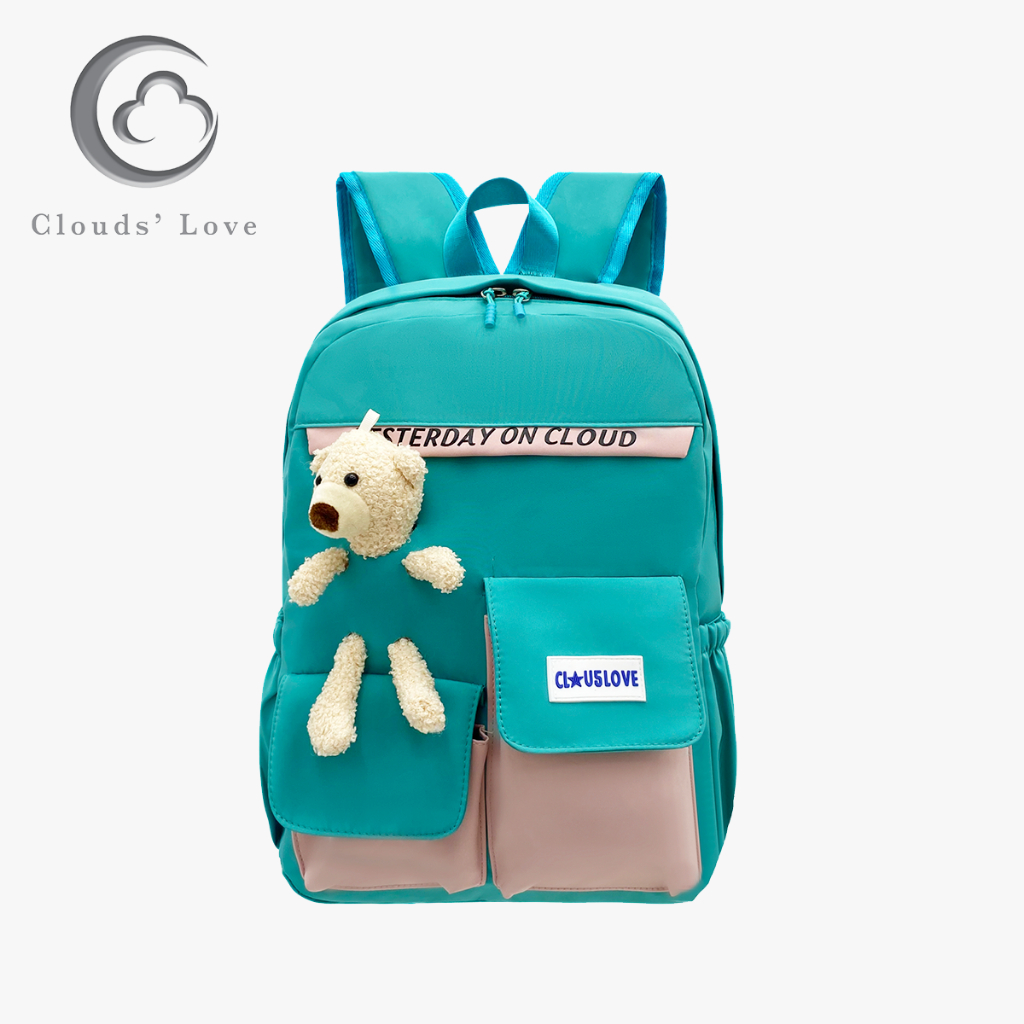 Tas Ransel Sekolah CLOUDS' LOVE 71623 Backpack Remaja Muat Laptop 16inch Bahan Anti Air WATCHKITE WKOS