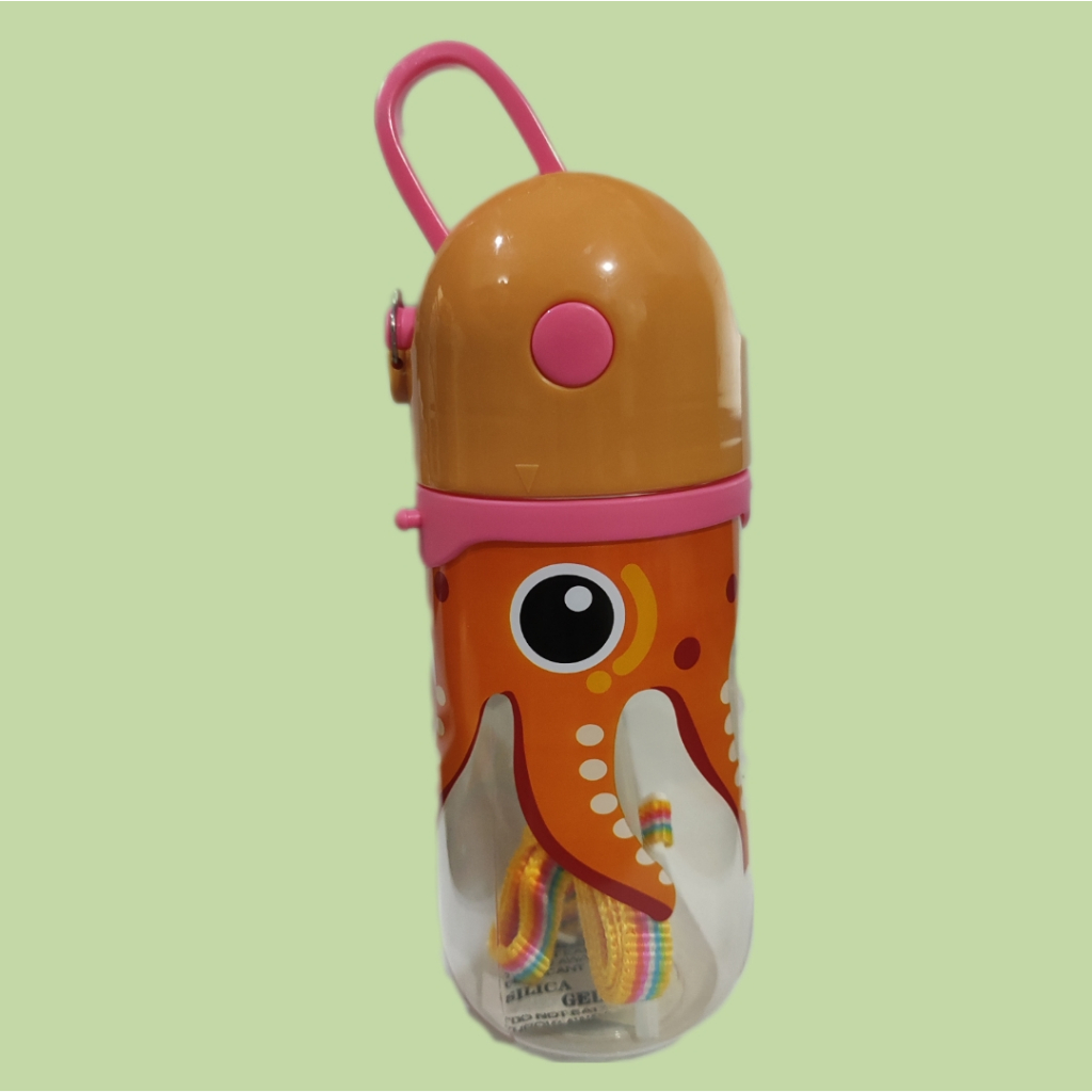 Botol Minum 450ml Karakter / Botol Minum Anak Karakter Octopus / Botol Minum Anak Unik FREE TALI  6757