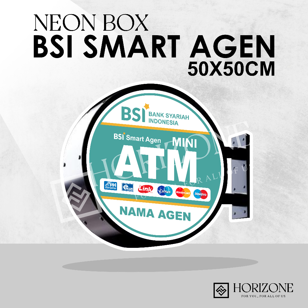 NEON BOX AKRILIK BSI SMART AGEN 50X50CM BULAT